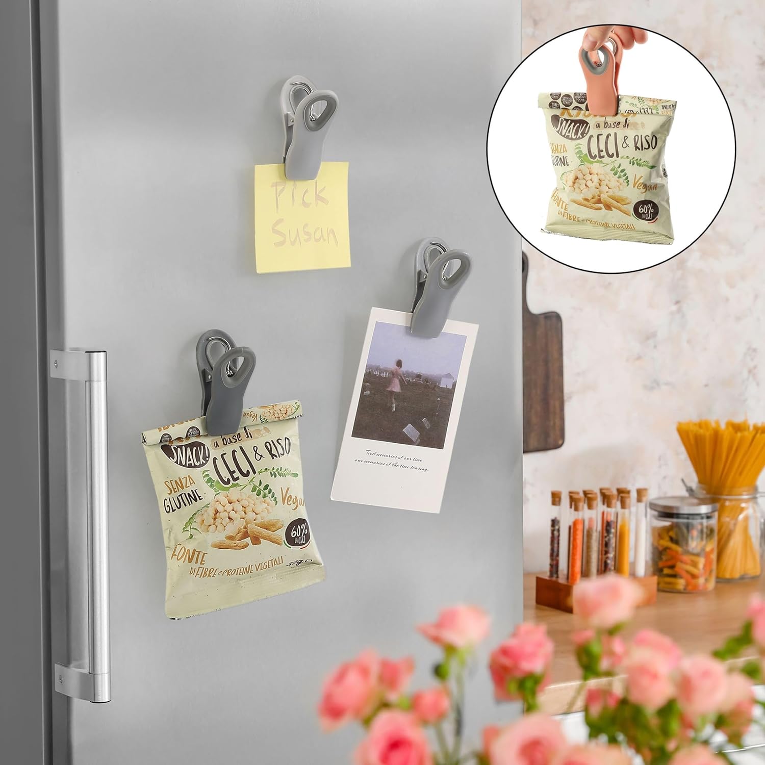 Mr. Pen – Clips magnéticos para chips, paquete de 6, clips de chip gris, clips para bolsas, clips de alimentos, clips para bolsas para alimentos,