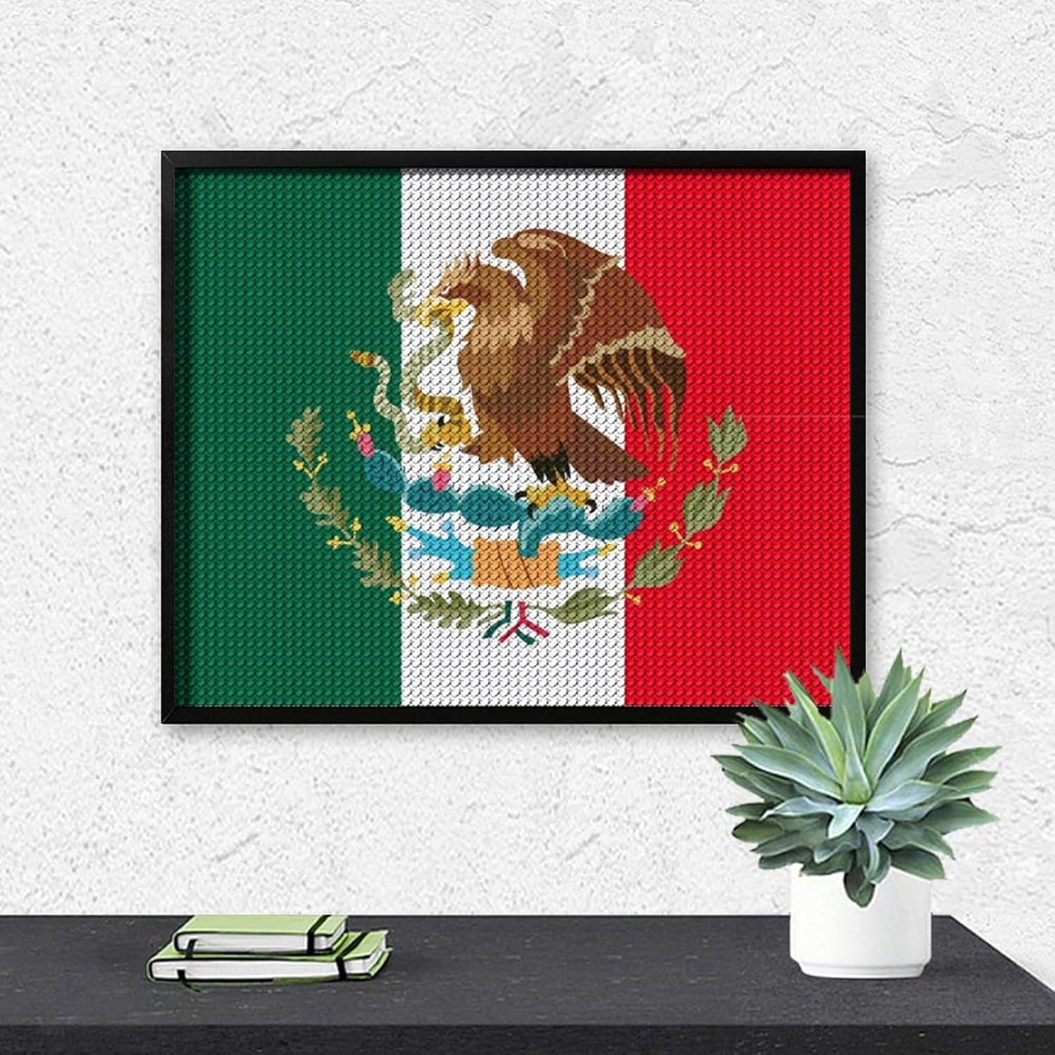 Kits de pintura de diamantes con bandera mexicana para adultos, taladro completo 5D, manualidades para decoración de pared del hogar, regalo