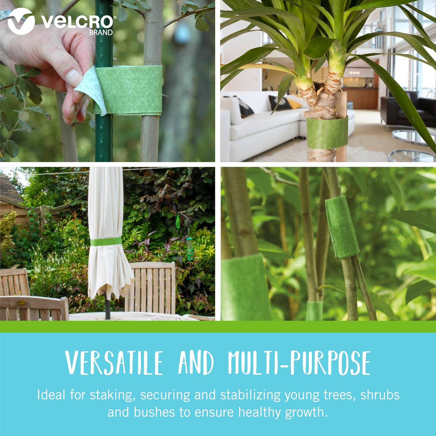 VELCRO Brand ONE-WRAP Ties  Soportes para árboles y plantas para un crecimiento efectivo  Los fuertes agarres de jardinería son reutilizables y