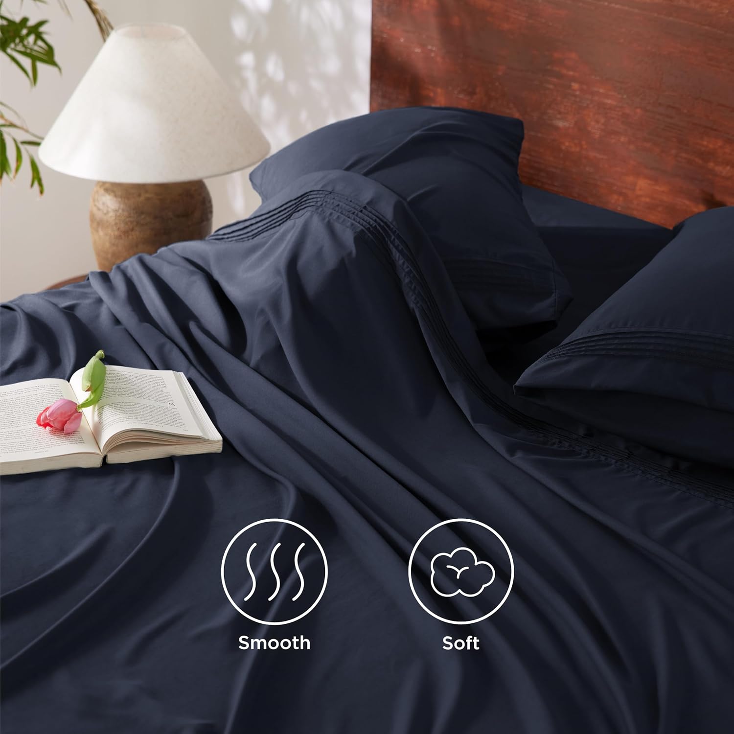 Bedsure Sábanas para dormitorio individual XL, suaves y transpirables, extra largas, sábanas y fundas de almohada, absorben la humedad, sábanas de