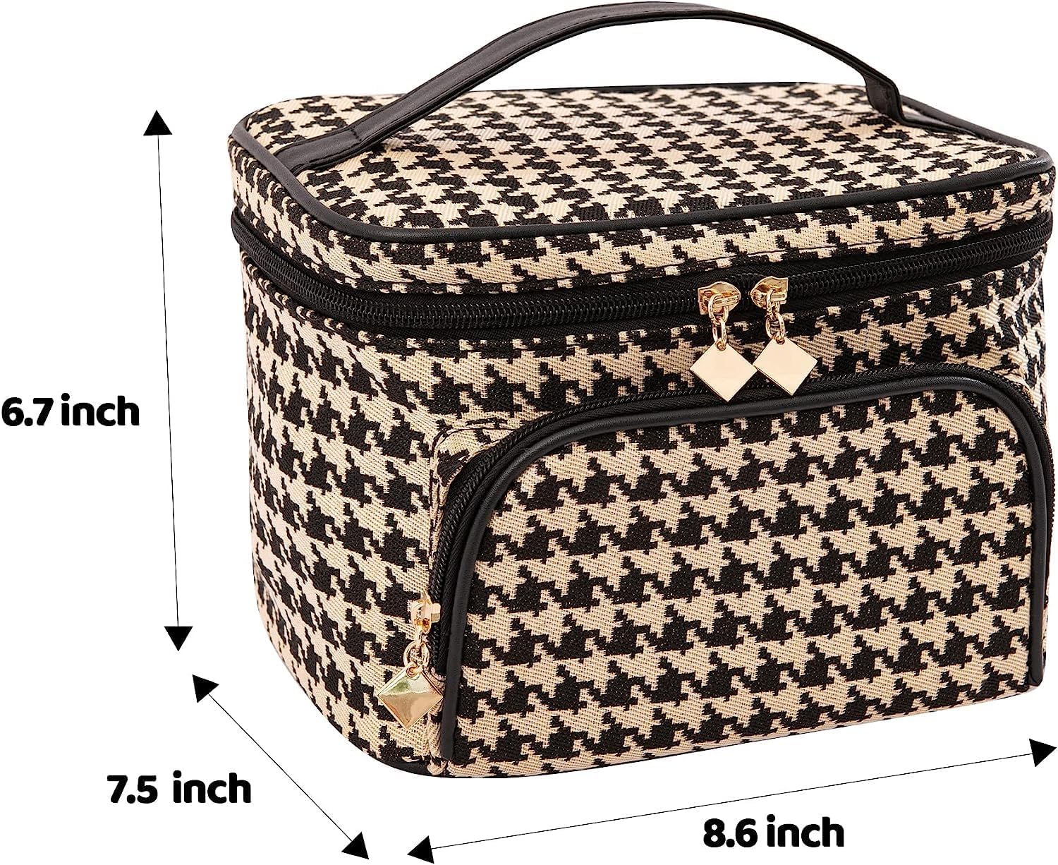 Bolsa de maquillaje de pata de gallo, bolsa de maquillaje para mujer, bolsa de viaje para artículos de tocador, bolsa de cosméticos de