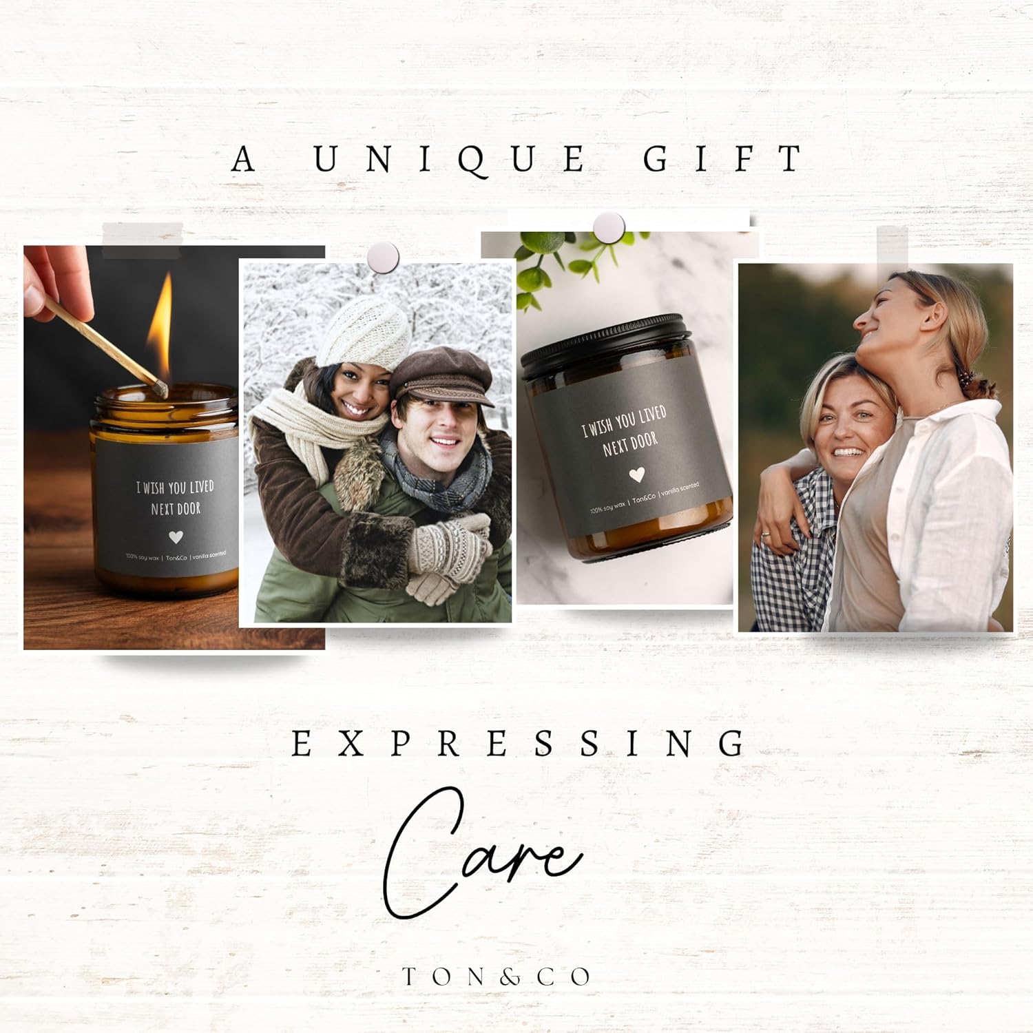 Vela de amistad con texto en inglés “I Wish You Lived Next Door”, regalos de cumpleaños para mujeres, mejores amigas, regalos de Thinking of You