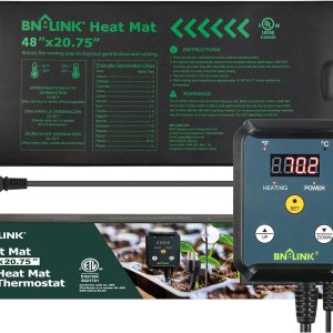 BN-LINK Alfombrilla térmica duradera para plántulas de 48 x 20.75 pulgadas con controlador de termostato digital, impermeable, para inicio de BN-LINK Alfombrilla térmica duradera para plántulas de 48 x 20.75 pulgadas con controlador de termostato digital, impermeable, para inicio de