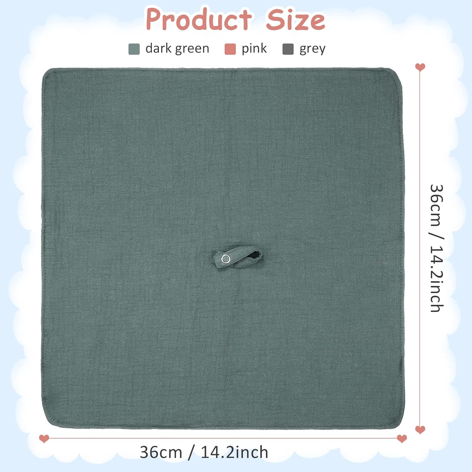 Manta de muselina de algodón orgánico para bebé, 3 piezas, con cierre a presión, manta de chupete para bebés, mini bebé amoroso con soporte, manta