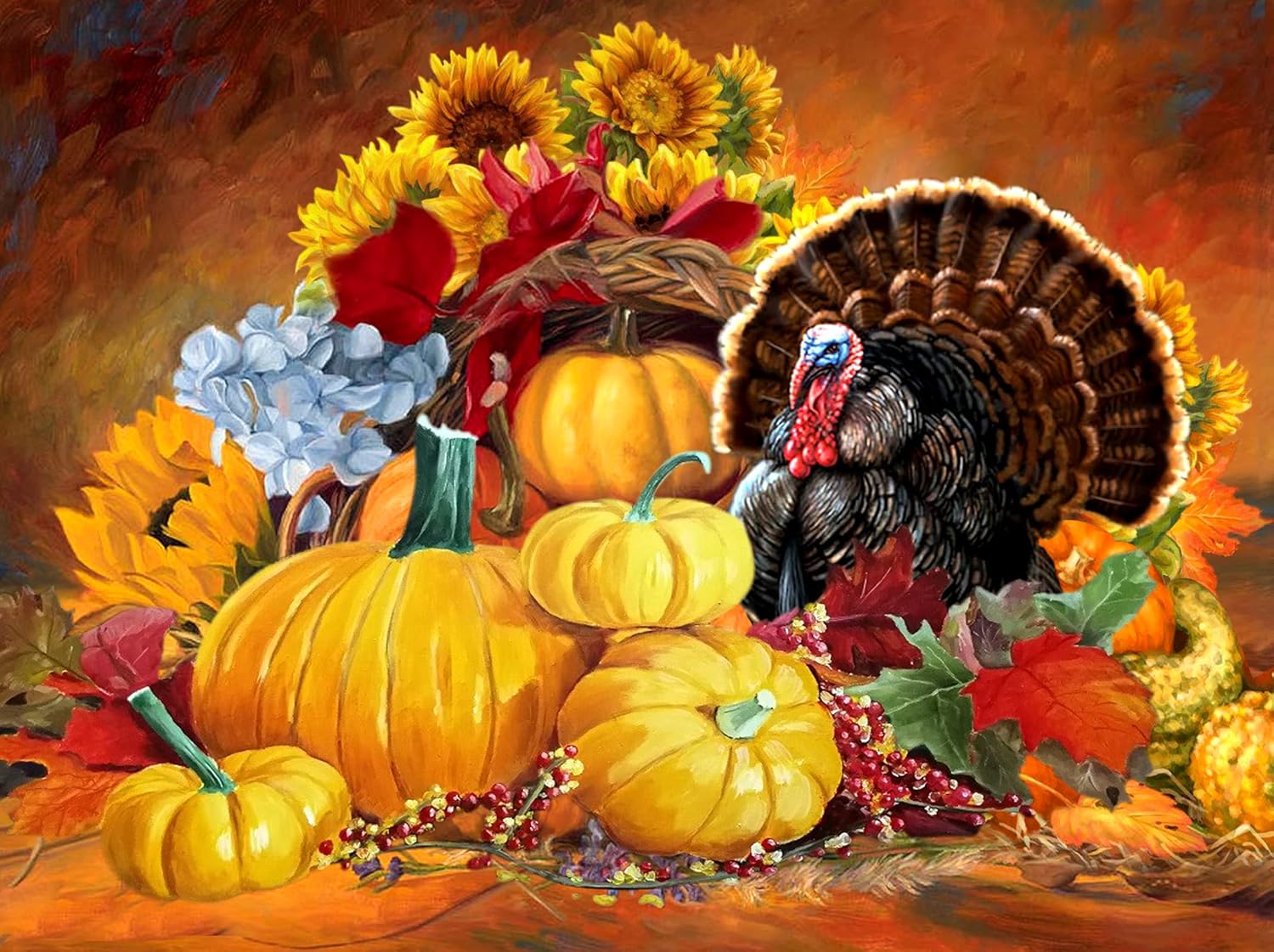 Rompecabezas de Acción de Gracias, Calabaza y Pavo, rompecabezas de 300 piezas para adultos, rompecabezas de madera de otoño para adultos, juegos de