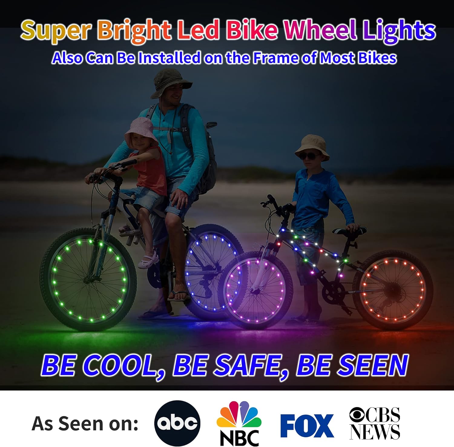 DAWAY Luces LED A01 para rueda de bicicleta, luces brillantes para radios de bicicleta, luces de seguridad impermeables para neumáticos de