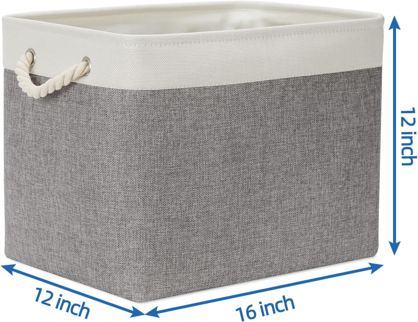 Temary Cestas para organizar, paquete de 2 cestas de almacenamiento grandes de tela con asas, cestas decorativas para regalos vacías para el hogar,