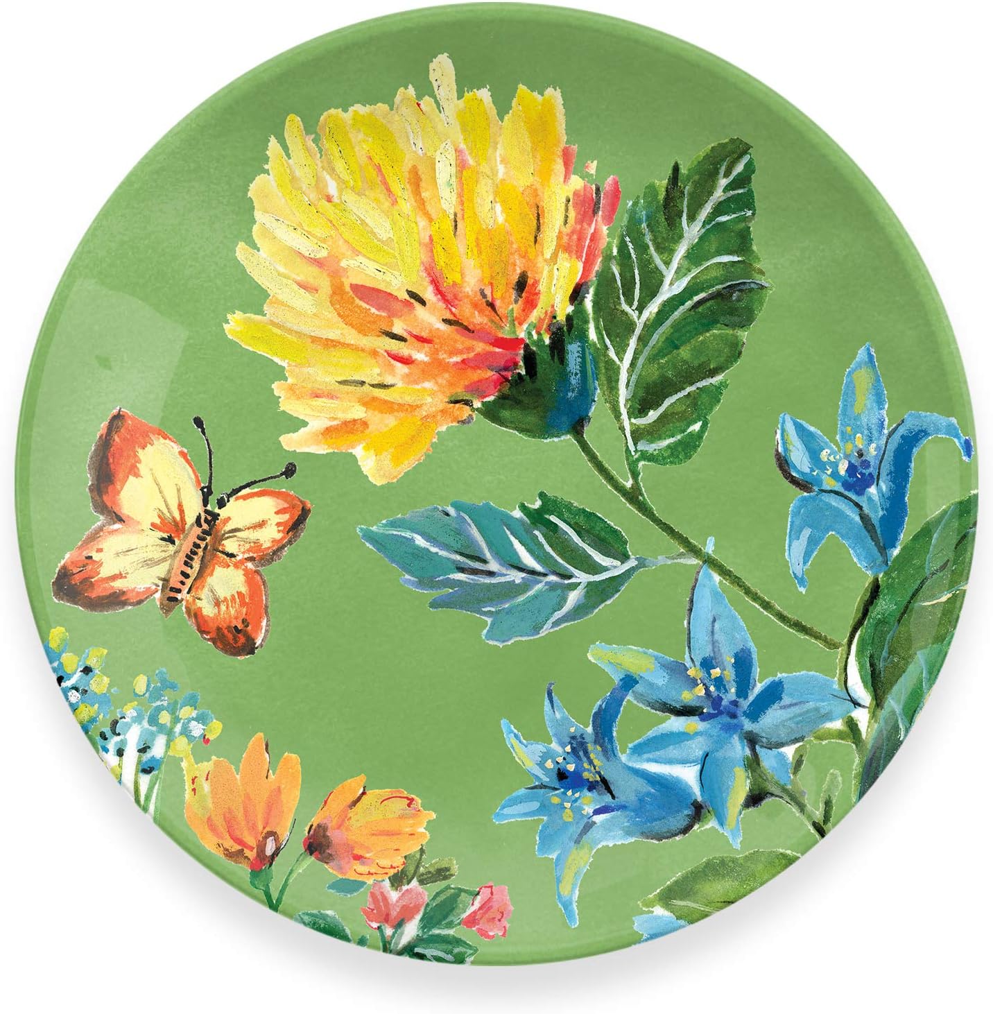 TarHong Garden Floral Surtido Platos de ensalada, 8.5 pulgadas, melamina, juego de 4