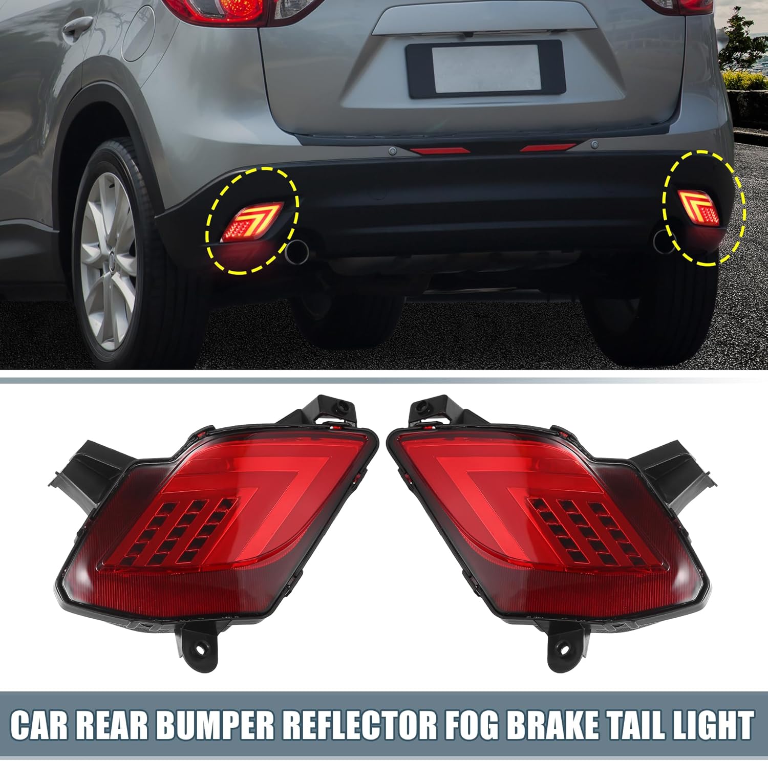 Reflector de parachoques trasero, luz de señal de giro trasera antiniebla KD31515L0 KD31515M0 rojo amarillo LED para Mazda CX-5 2013-2016 lente roja