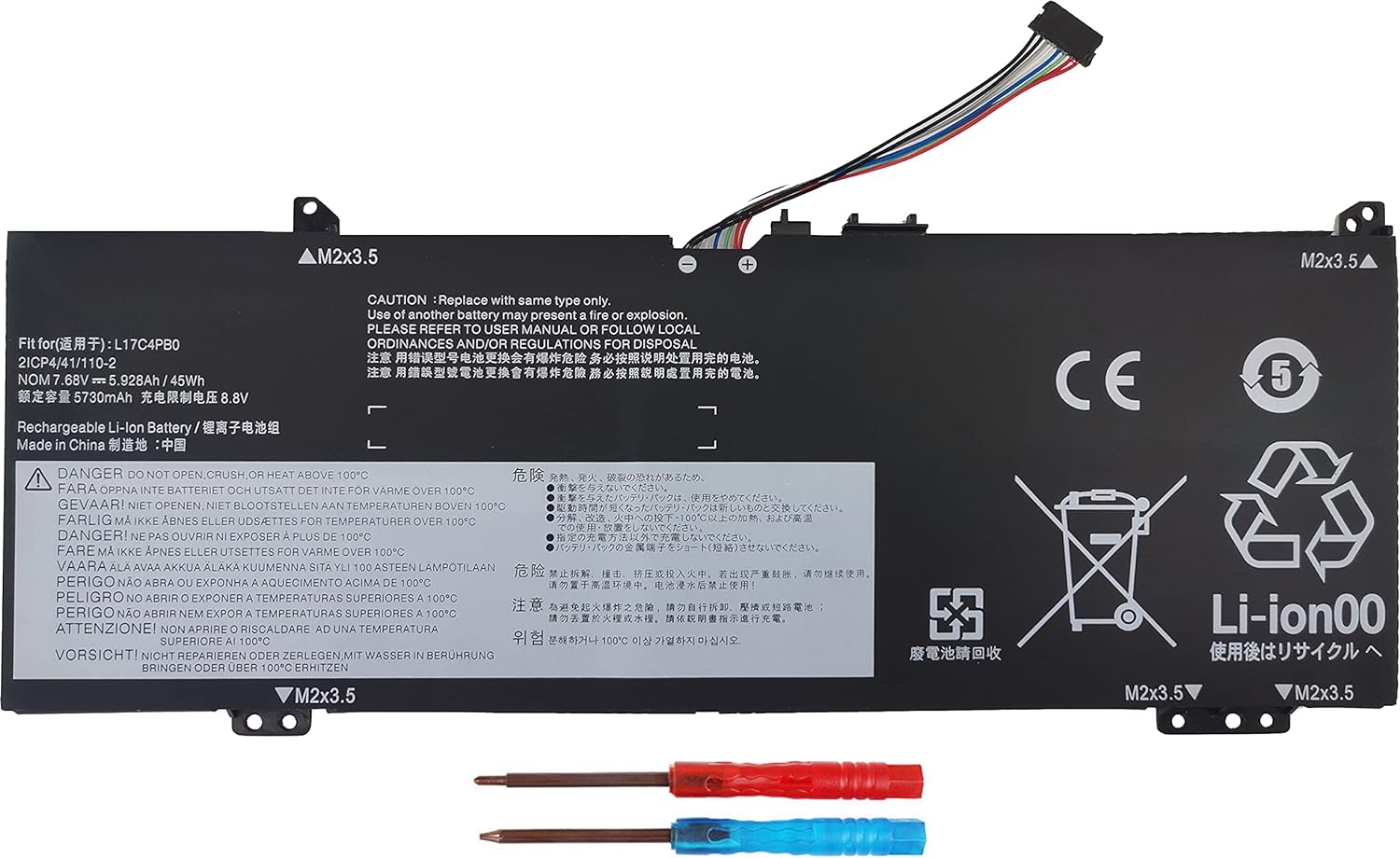 L17C4PB0 L17M4PB0 – Batería para portátil Flex 6-14IKB 14ARR IdeaPad 530S-14ARR 530S-14IKB 530S-15IKB Series Yoga 530-14ARR 530-14IKB L17C4PB2