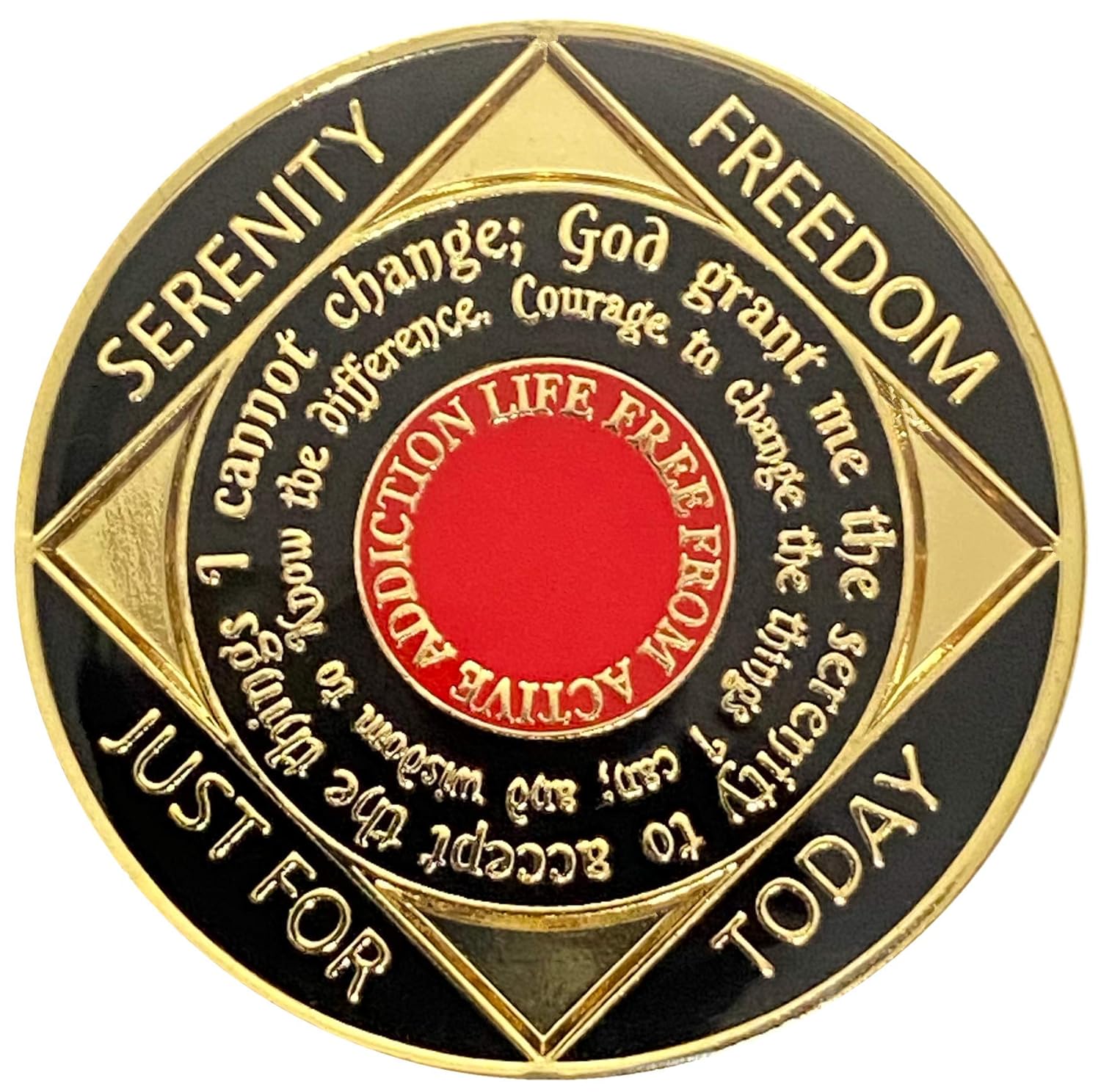 NA 5 Year Golden Color Plated Medallion, Recovery Coin, NA Token, Narcotics Anonymous Recovery Chip, NA Recovery Gift (purple & Golden Colors)