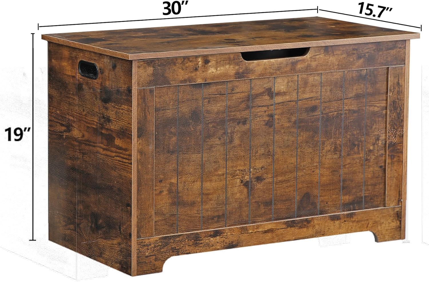 SUPER DEAL Cofre de almacenamiento, organizador de caja de pecho de 30 pulgadas con 2 bisagras de seguridad, banco de almacenamiento de entrada de