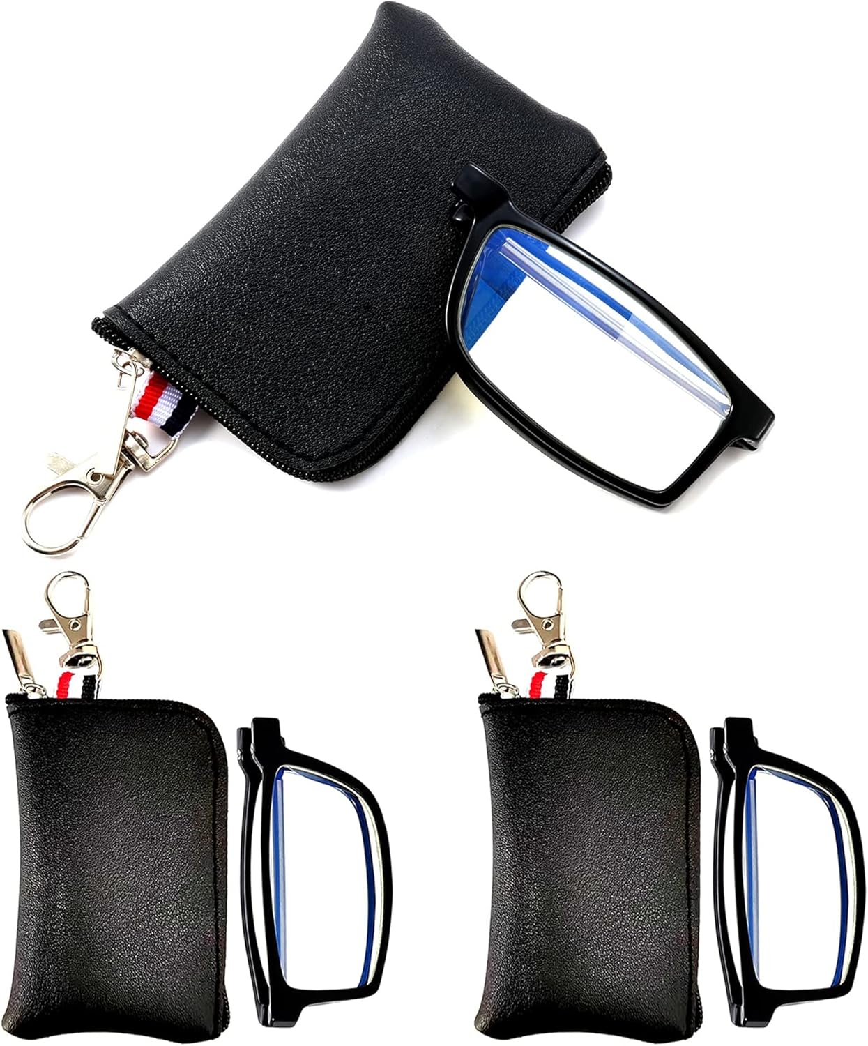 Gafas de lectura plegables, lectores compactos portátiles para mujeres y hombres en estuche (paquete de 3 1.75)