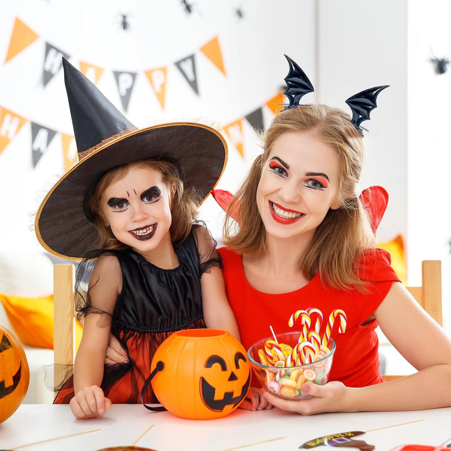 2 accesorios para el pelo de murciélago de Halloween para niños, pinzas para el cabello de alas de murciélago de Halloween, pasadores góticos negros
