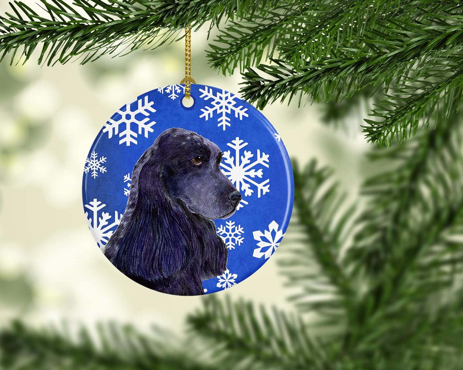 Caroline’s Treasures Cocker Spaniel – Adorno de cerámica para colgar en el árbol de Navidad, para el hogar, Navidad, fiestas, regalo, 3 pulgadas,