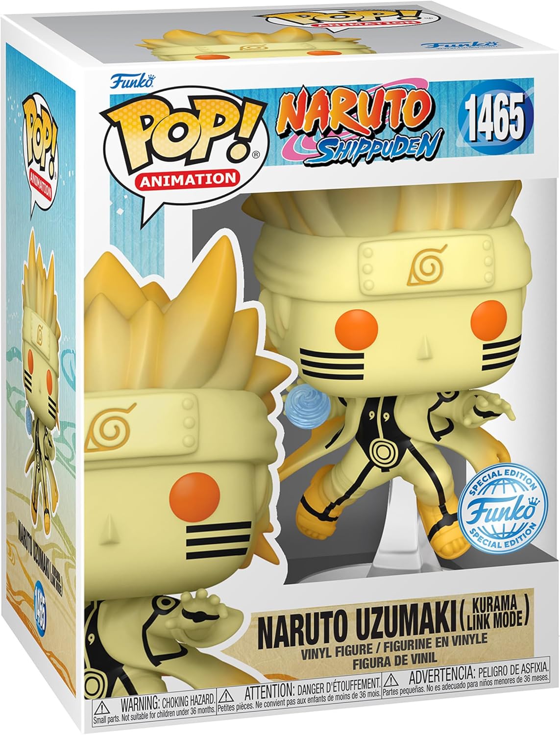 Funko Animación Naruto Shippuden – Naruto Uzumaki en Kurama Link Mode Edición especial Multicolor Exclusivo # 1469 y Naruto Uzumaki #71 Figuras de