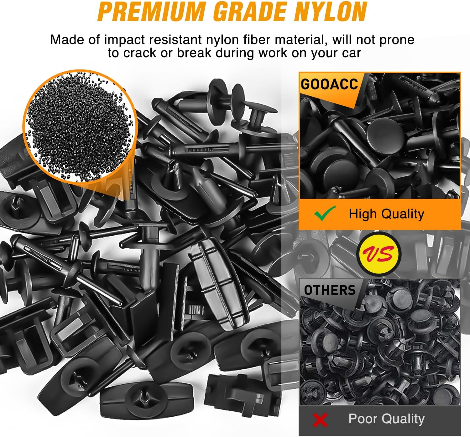GOOACC 60 piezas de clips de moldeo para guardabarros 68039280-AA, 55156429-AA, 6503598,6501559 repuesto para Jeep Wrangler Chrysler Ford GMC con 1