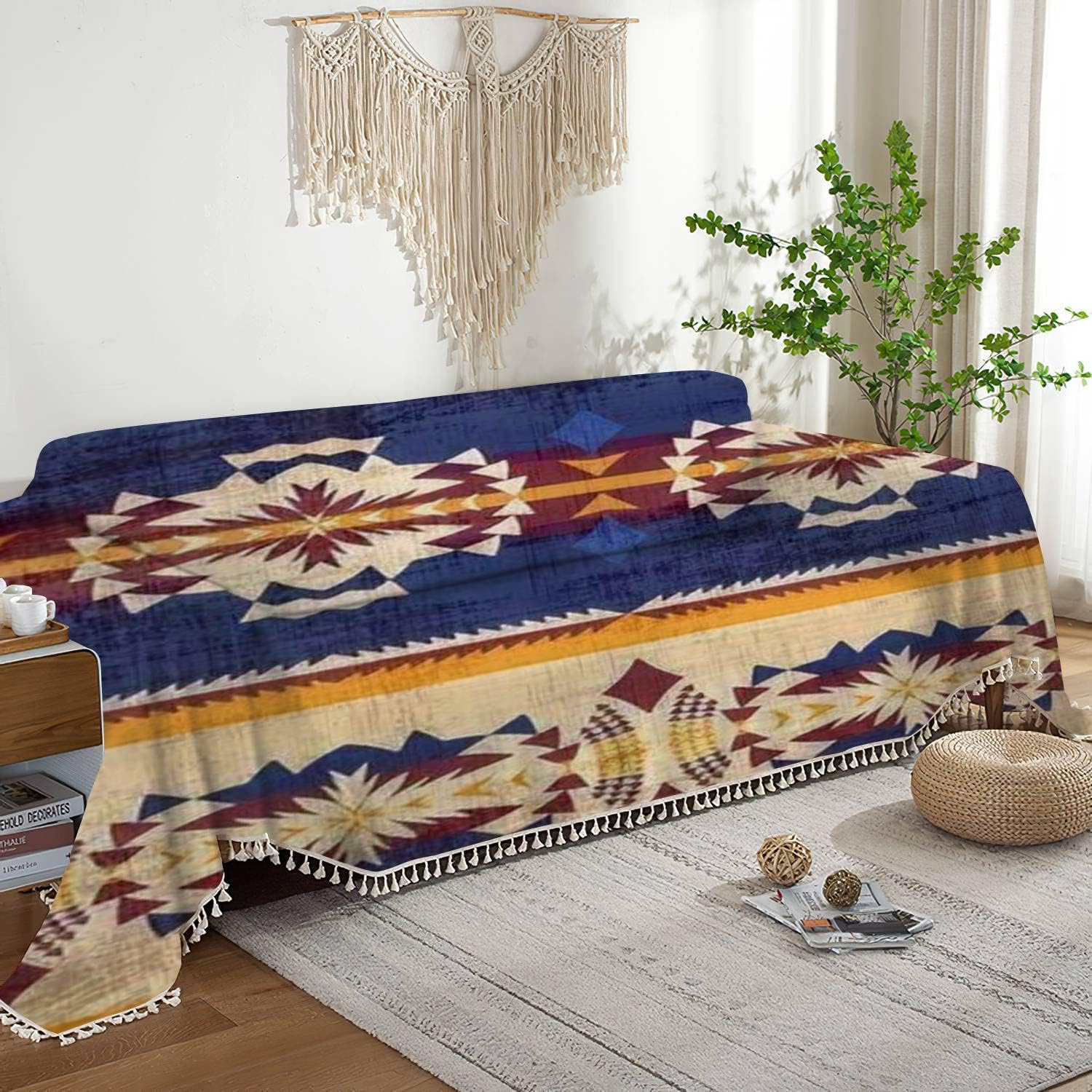 FUIENCFKE Funda de sofá Navajo geométrica sin costuras con estampado étnico nativo americano del suroeste, funda de sofá, toalla, lavable, mantas,