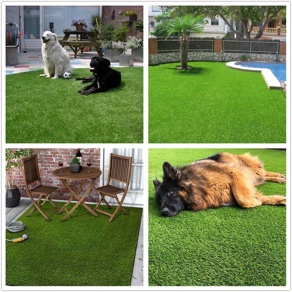 Conscience Trading Césped artificial de 0.8 pulgadas, tamaño personalizado para perros, césped artificial para exteriores, alfombra de 4 tonos,