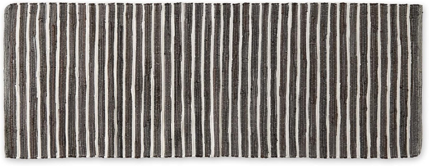 DII Chindi Home Collection Alfombra de área multicolor hecha a mano de trapo, 2pies y 3pulgadas x 6pies, color Marrón oscuro
