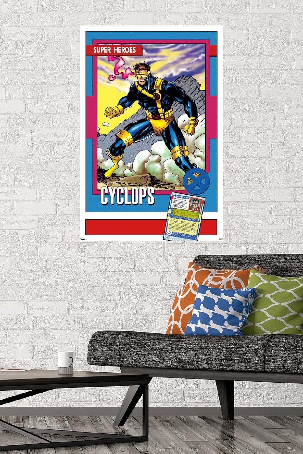 Trends International Marvel Trading Cards – Póster de pared de cíclope, 22.375 x 34 pulgadas, versión premium sin marco