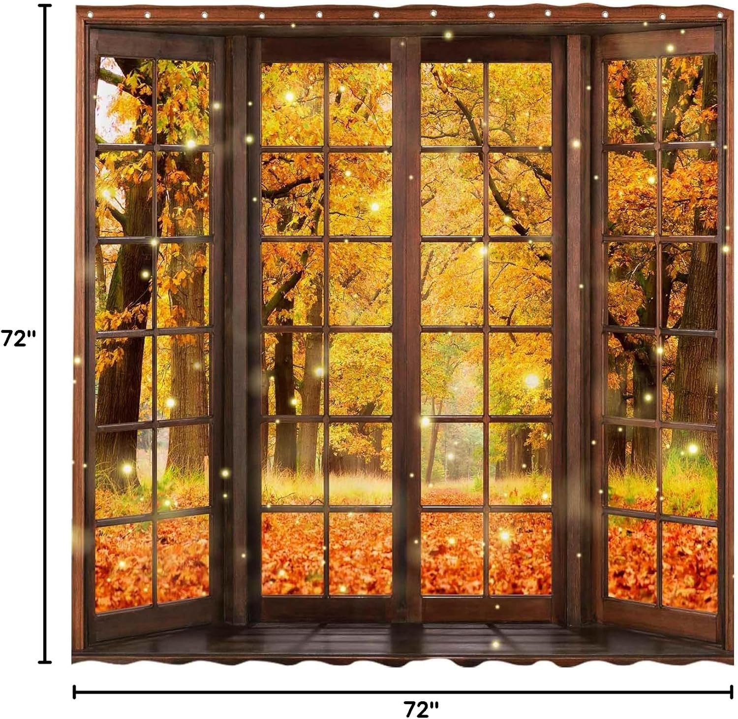 Allenjoy Cortina de ducha de otoño de 72 x 72 pulgadas, hojas de arce otoñal, bosque, tinas de baño, juego de decoración de cortina de baño, tela de