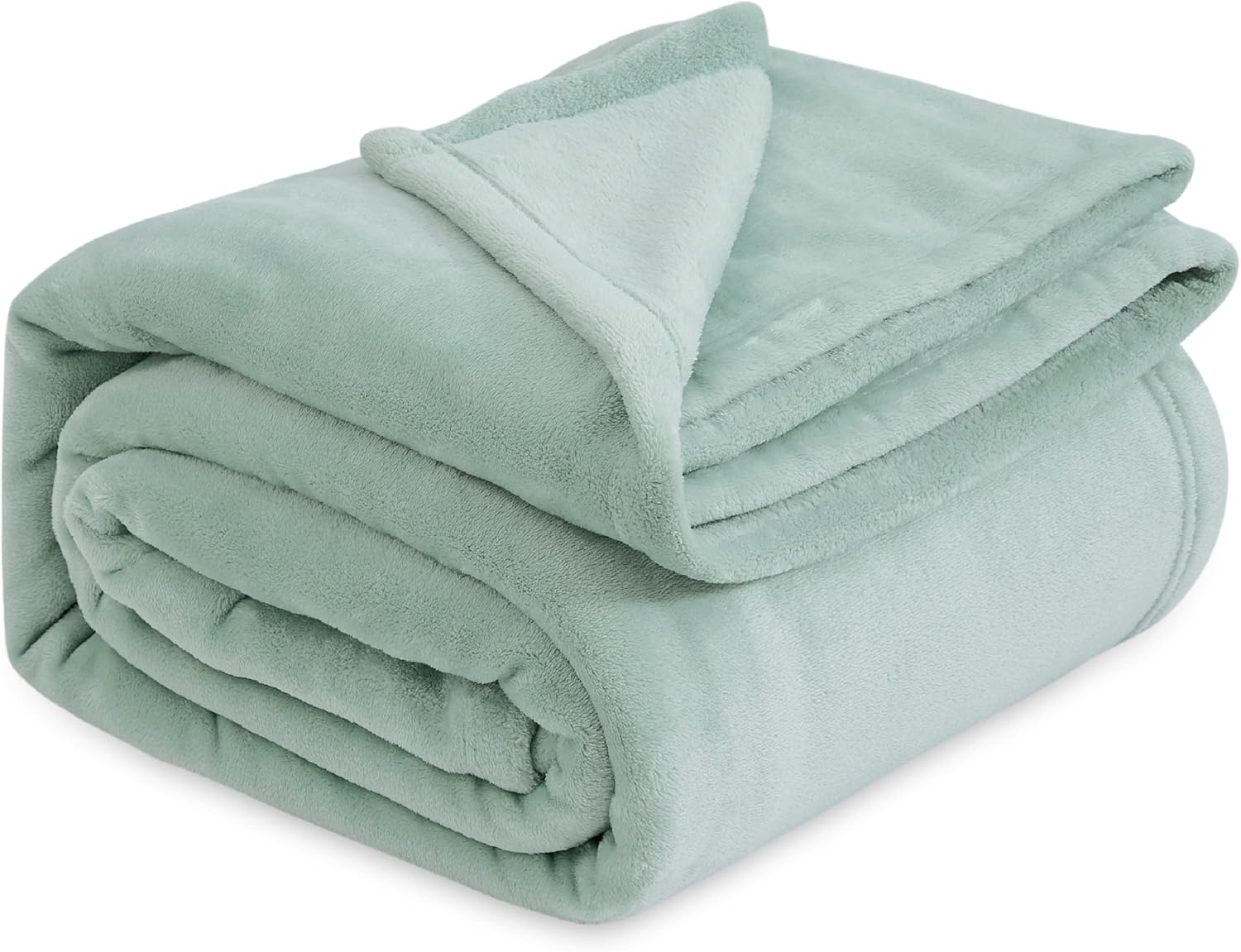 Bedsure Manta de forro polar verde salvia, tamaño King, 280GSM, suave, ligera, acogedora, para cama, sofá, viajes, campamento