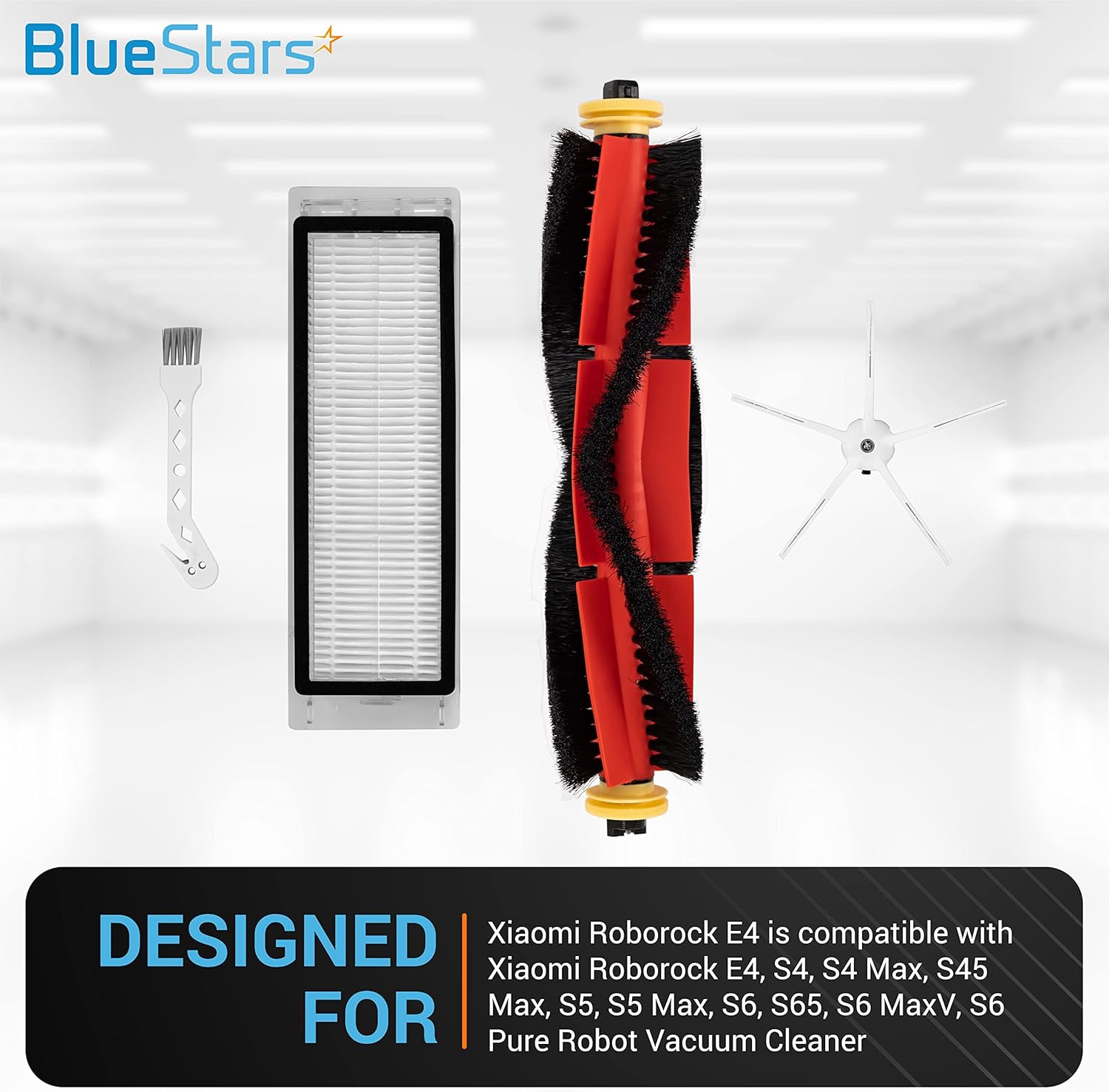 BlueStars Kit de accesorios de repuesto para aspiradoras Xiao.mi Robo.Rock E4, S4, S4 Max, S45 Max, S5, S5 Max, S6, S65, S6 MaxV, S6 Pure Robot