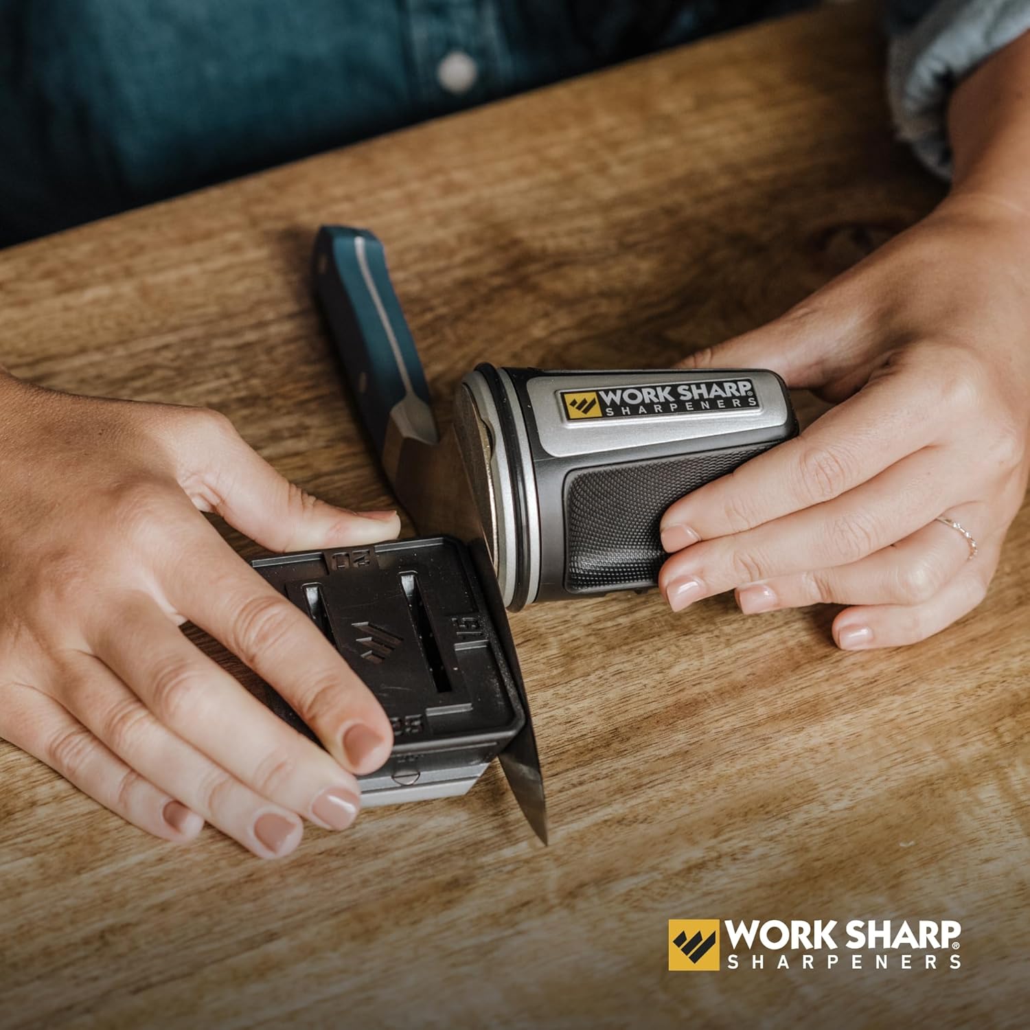 Work Sharp Afilador de cuchillos rodantes con 4 ángulos de afilado para todos los cuchillos de chef y cocina