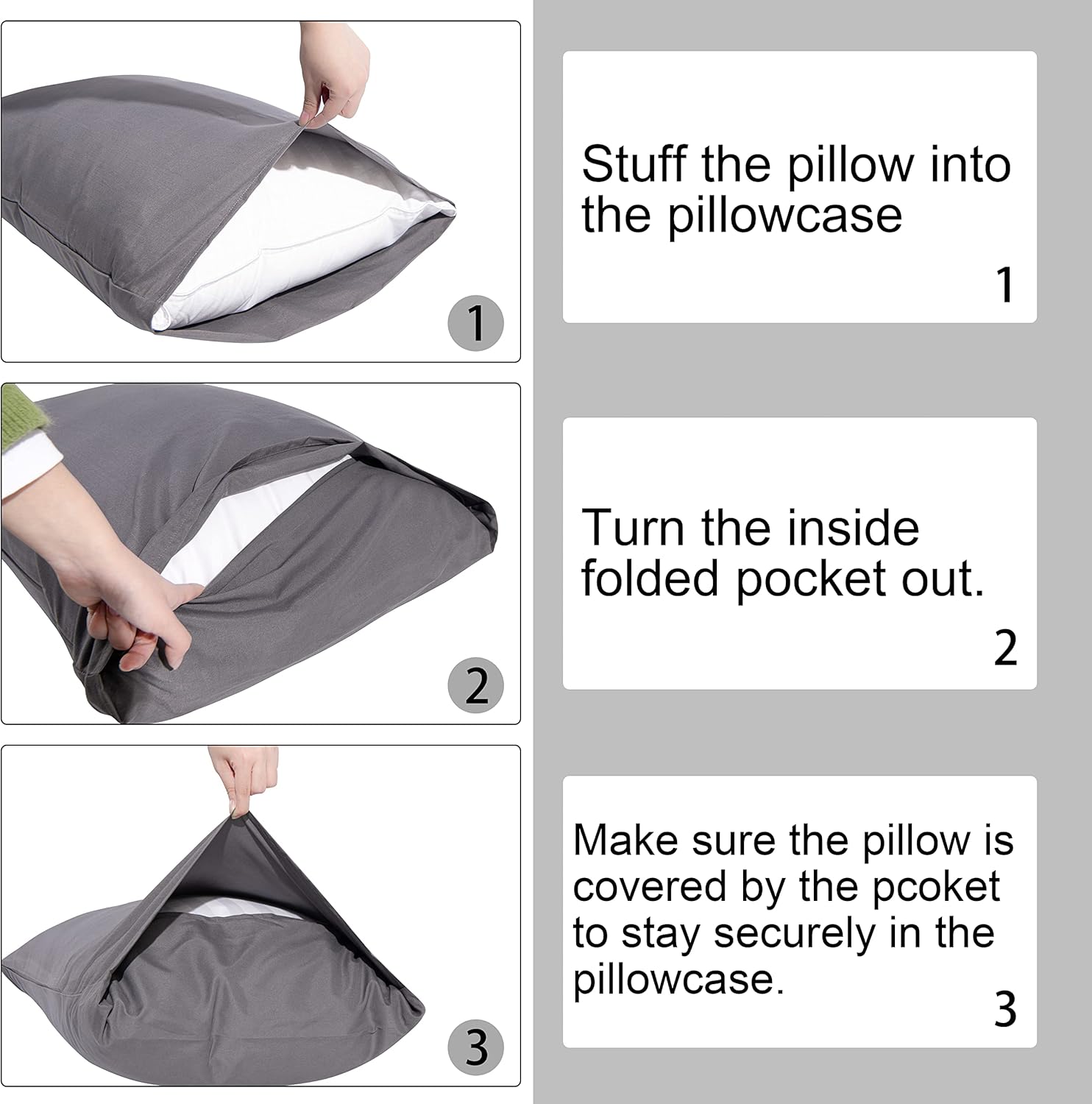 NTBAY funda de almohada de algodón, muy suave y transpirable con cierre de sobre