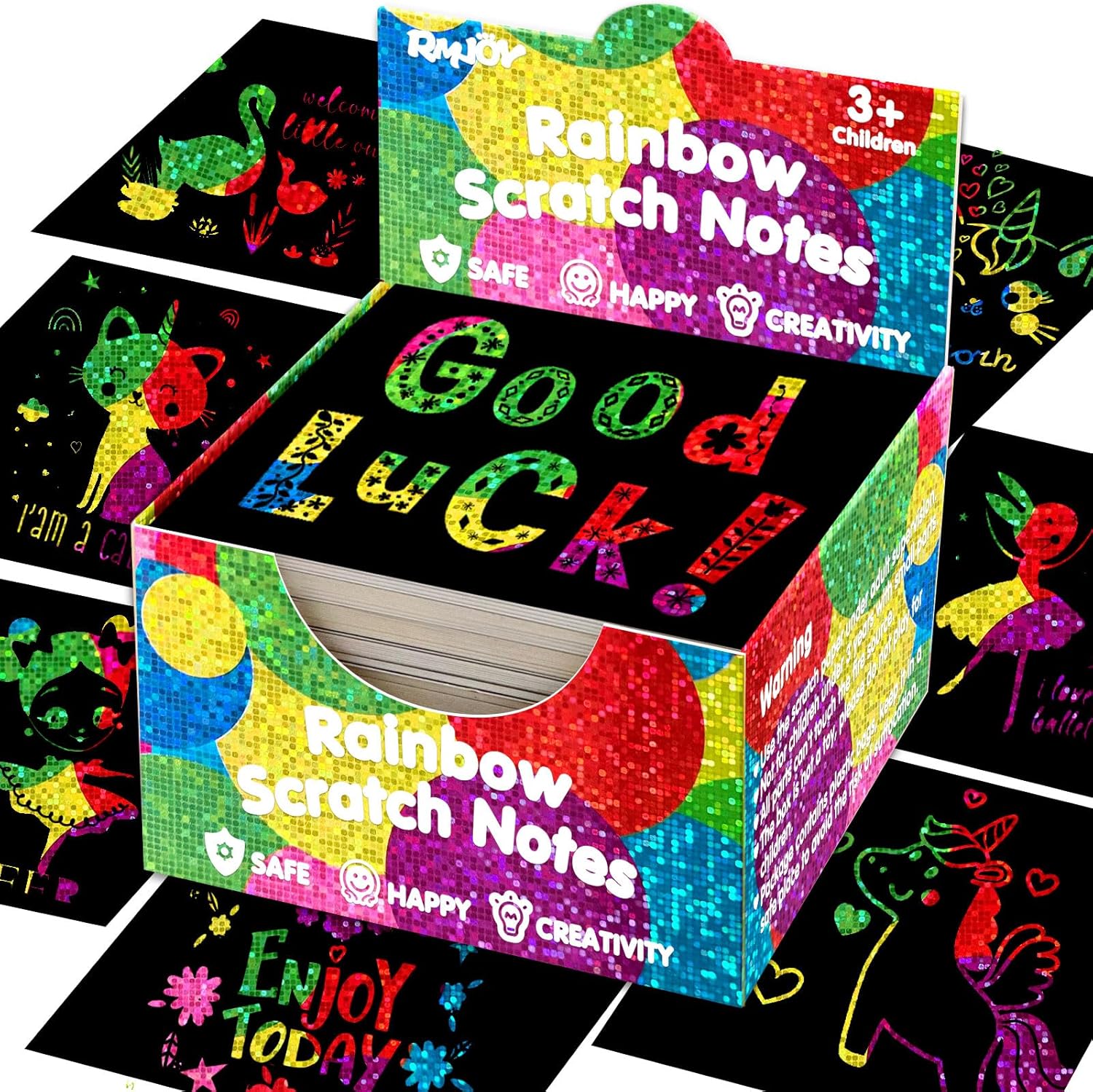Mini notas de arte para rascar 160 tarjetas de papel holográfico para rascar arco iris, suministros de bricolaje, regalo de fiesta, regalo para