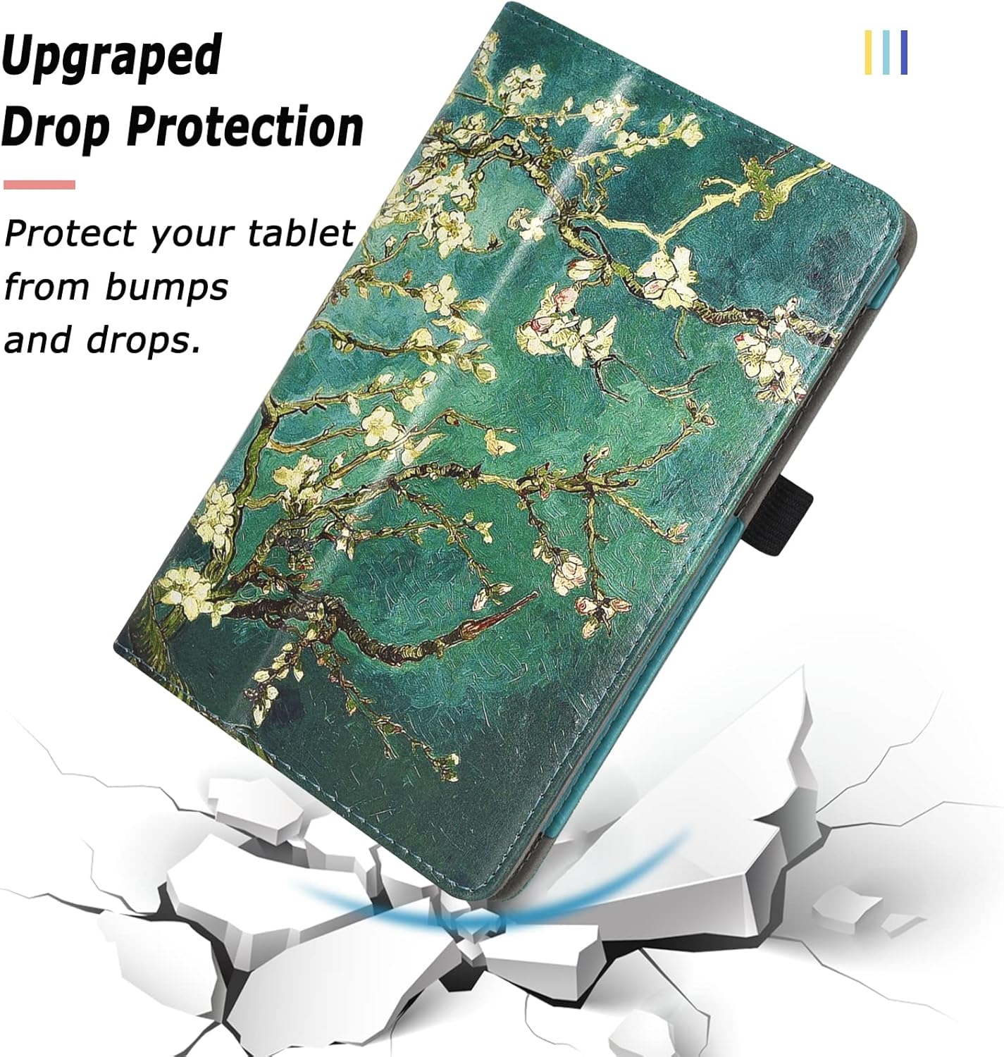 Caweet Funda para TCL Tab 8 LE (Modelo 9137W) lanzamiento 2023, (1 pieza), funda de piel con cierre magnético, flor de almendra
