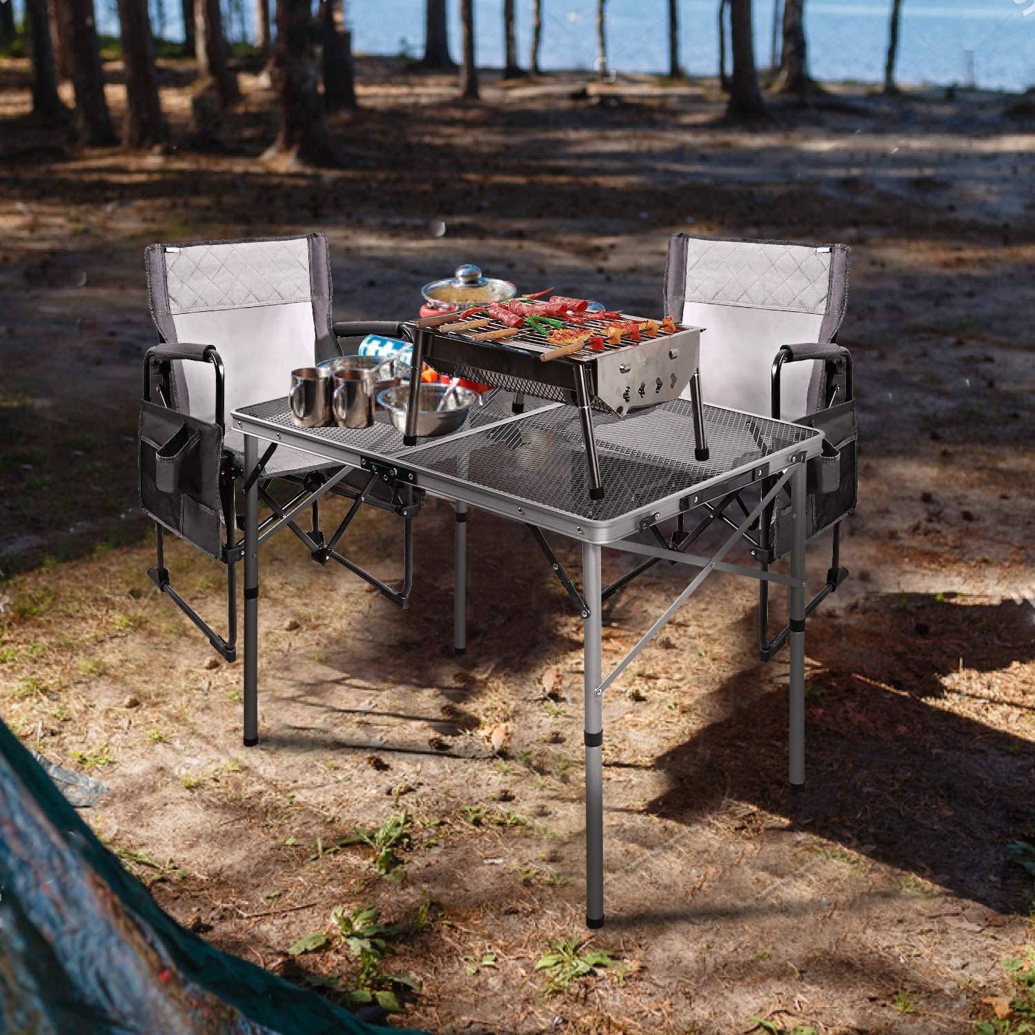 Redcamp – Mesa plegable portátil para parrilla para acampar, mesa ligera de metal de aluminio para cocinar al aire libre, asado, picnic, fácil de