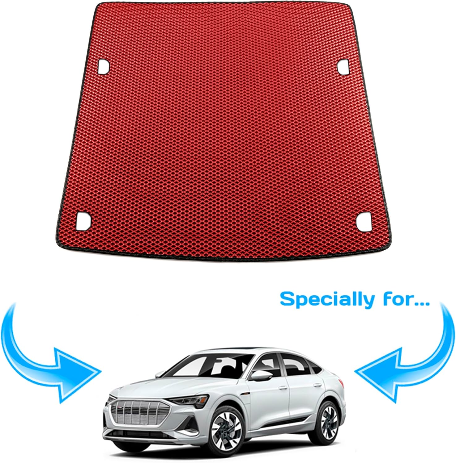 Alfombrilla de maletero de carga personalizada para Audi E-Tron  Q8 E-Tron (SUV, Sportback) 2019-2024 – Bandeja de forro de maletero fácil de
