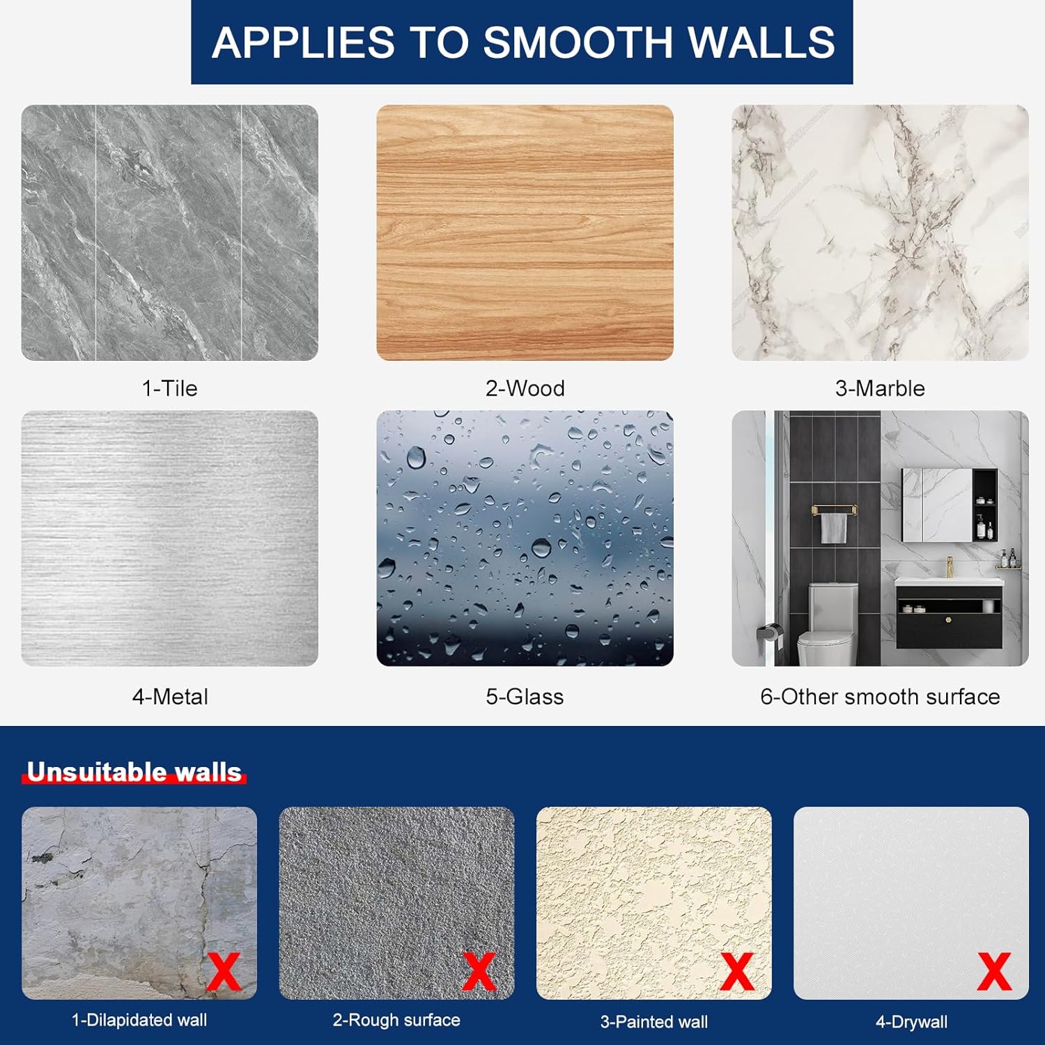 NearMoon Toallero de baño autoadhesivo cuadrado de acero inoxidable, estante de pared para colgar en el colgador adhesivo, estilo contemporáneo, sin