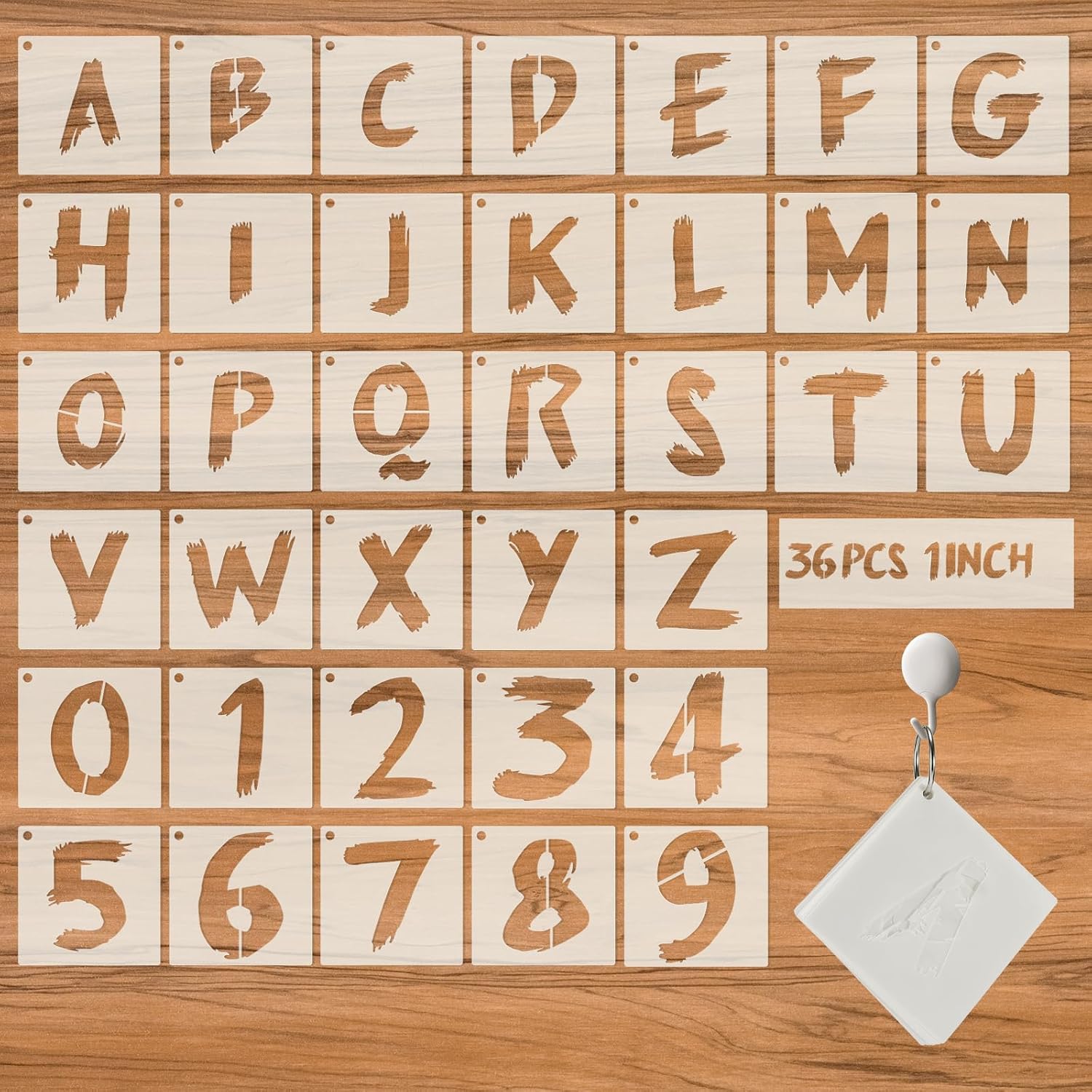 36 plantillas de letras para pintar, números reutilizables y plantillas del alfabeto, plantillas de pintura en aerosol, plantillas de letras para