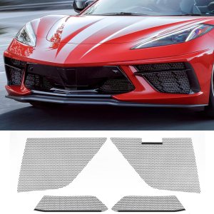 AggAuto Malla de ventilación de automóvil para Chevy Corvette C8 2020-2023, 4 piezas de aleación de aluminio con agujero de panal de abeja, juego de AggAuto Malla de ventilación de automóvil para Chevy Corvette C8 2020-2023, 4 piezas de aleación de aluminio con agujero de panal de abeja, juego de