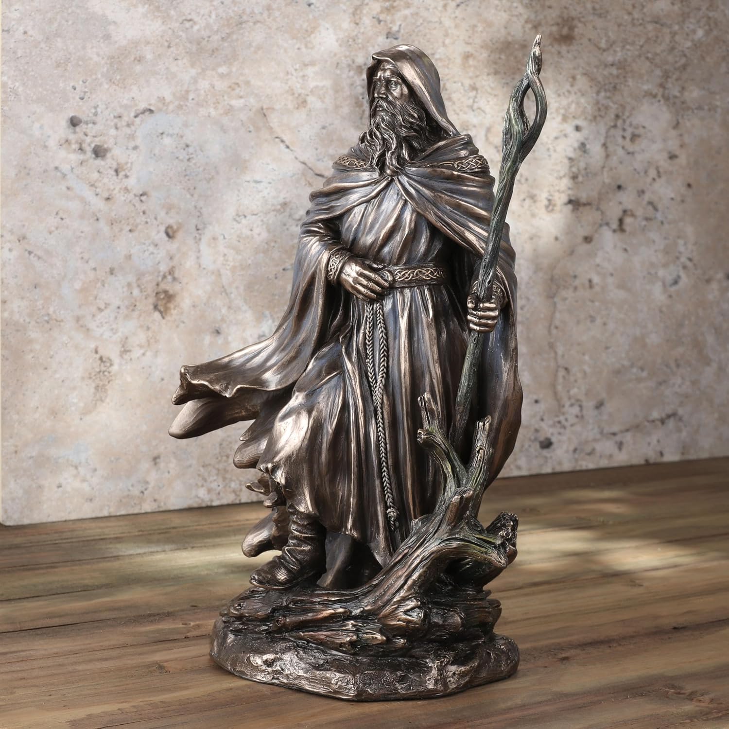 Veronese Design Merlín de 11 38 pulgadas de alto por Monte Moore Escultura de bronce antiguo de resina fundida en frío
