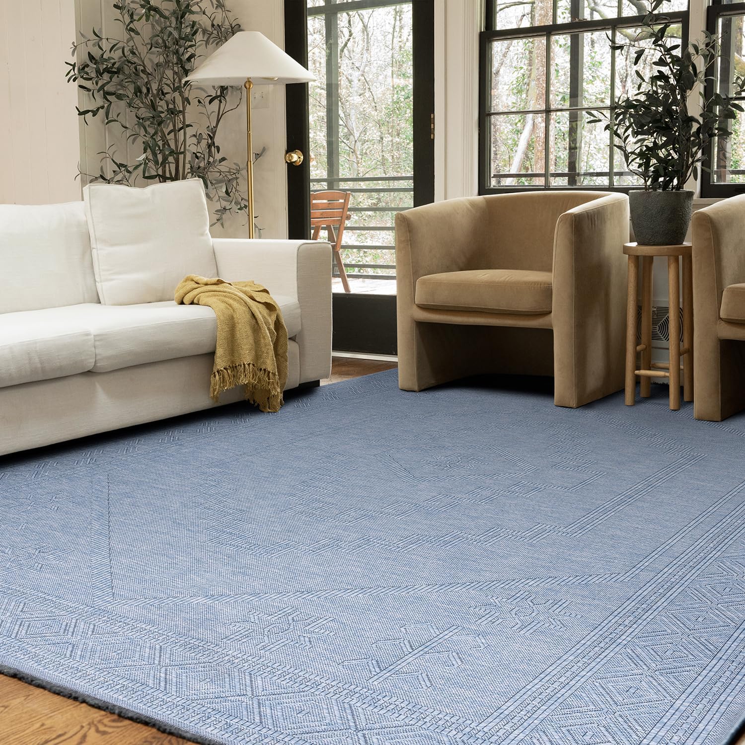 Alfombra lavable a máquina y con base antideslizante de 9 x 12 pulgadas, alfombras modernas y grandes para sala de estar, dormitorio, comedor o