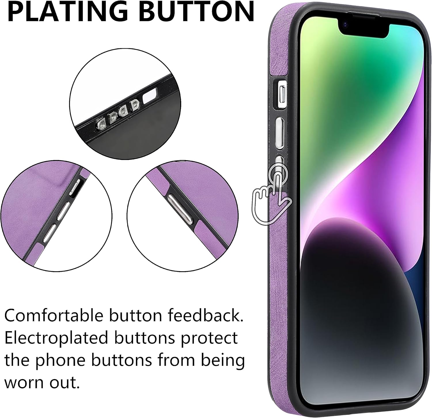 Asuwish Funda de teléfono para iPhone 14 de 6.1 pulgadas con protector de pantalla de vidrio templado y funda de cuero delgada y suave, accesorios