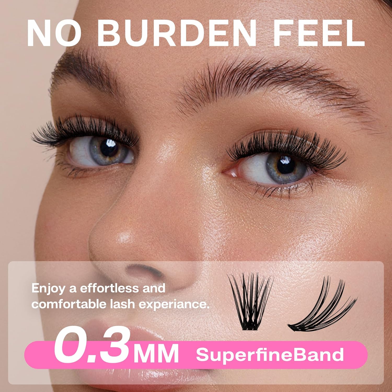 CALAILIS 280 racimos de pestañas individuales de rizo D, 0.10-30D-10-16 mezclas, pestañas de aspecto natural, banda súper fina y extensiones de