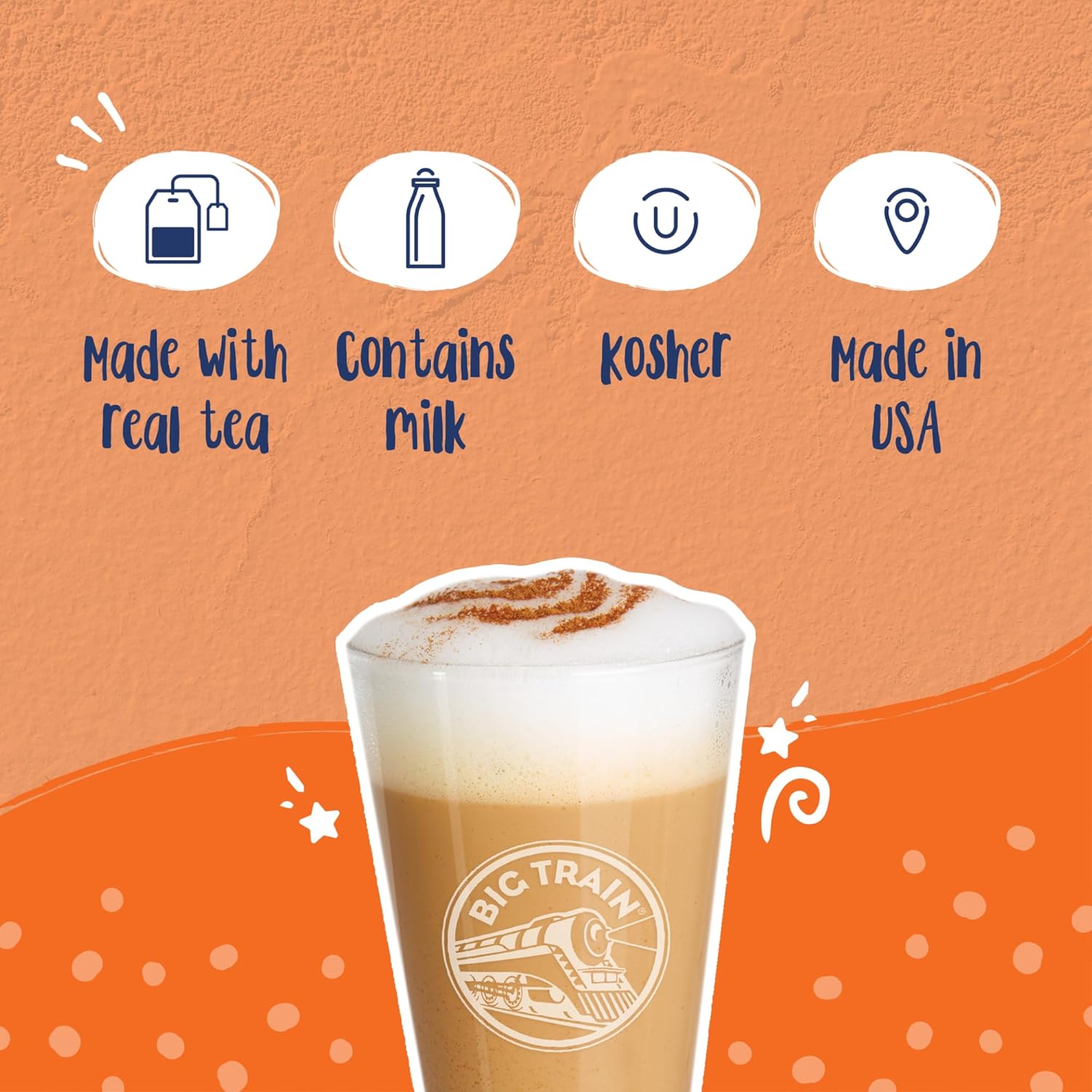 Big Train Chai Tea Latte – Mezcla de bebida variada (paquete de 2) recipientes de 1.9 libras, vainilla chai y chai especiado con cucharas giratorias