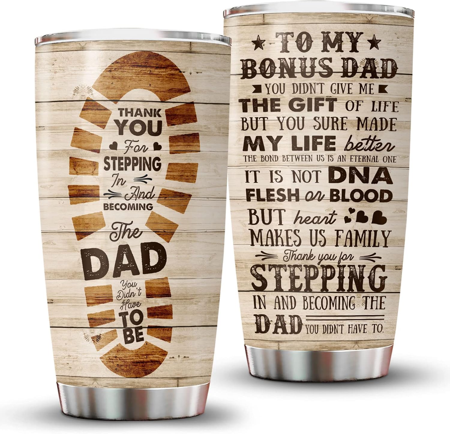 34HD Regalos para el día del padre de hija, hijo, esposa, regalos divertidos para padrastro, papá, marido, vaso de 20 onzas, taza para beber para