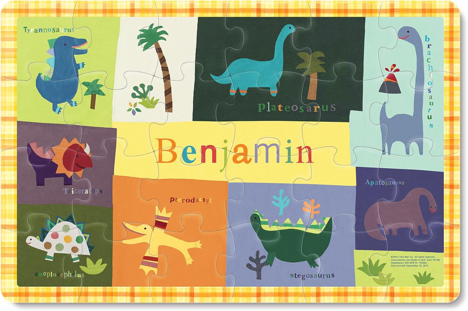 Rompecabezas personalizado para niños, 24 piezas, I See Me! (dinosaurio)