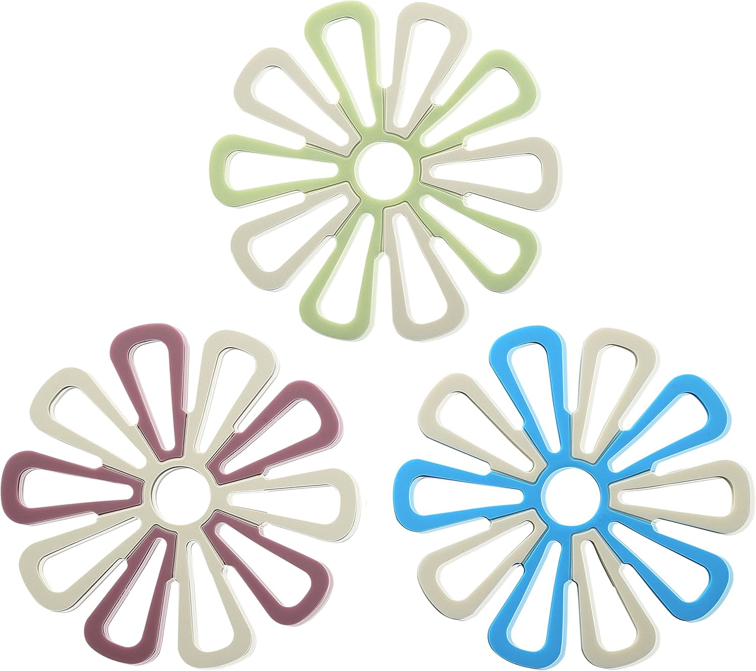 Silicone Trivet Mat Set of 3, GUANCI Hot Pot Holder Hot Pads for Table & Countertop Set Non-Slip & Heat Resistant Modern Kitchen Hot Pads for Pots &