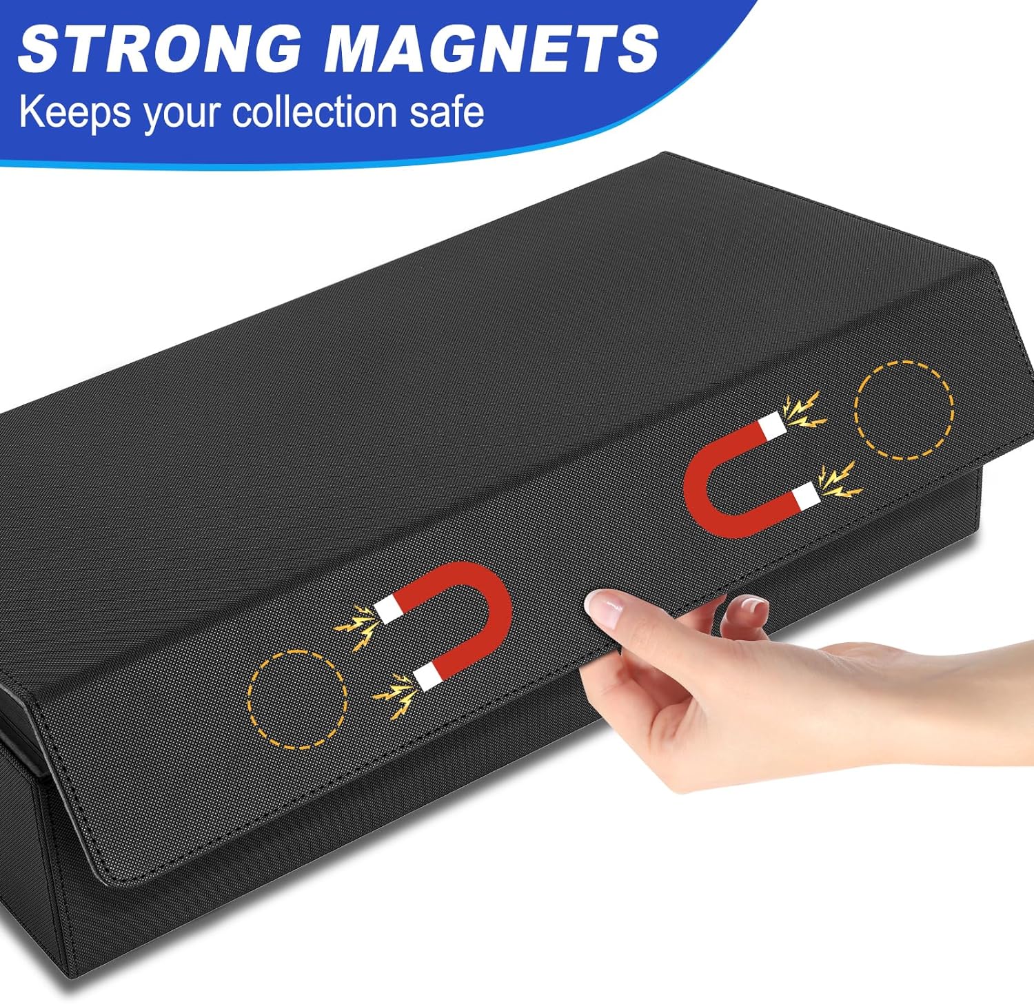 Caja de cartas extra grande, caja de almacenamiento para juegos de cartas de alta calidad, se adapta a 5 mazos con funda de alfombrilla y