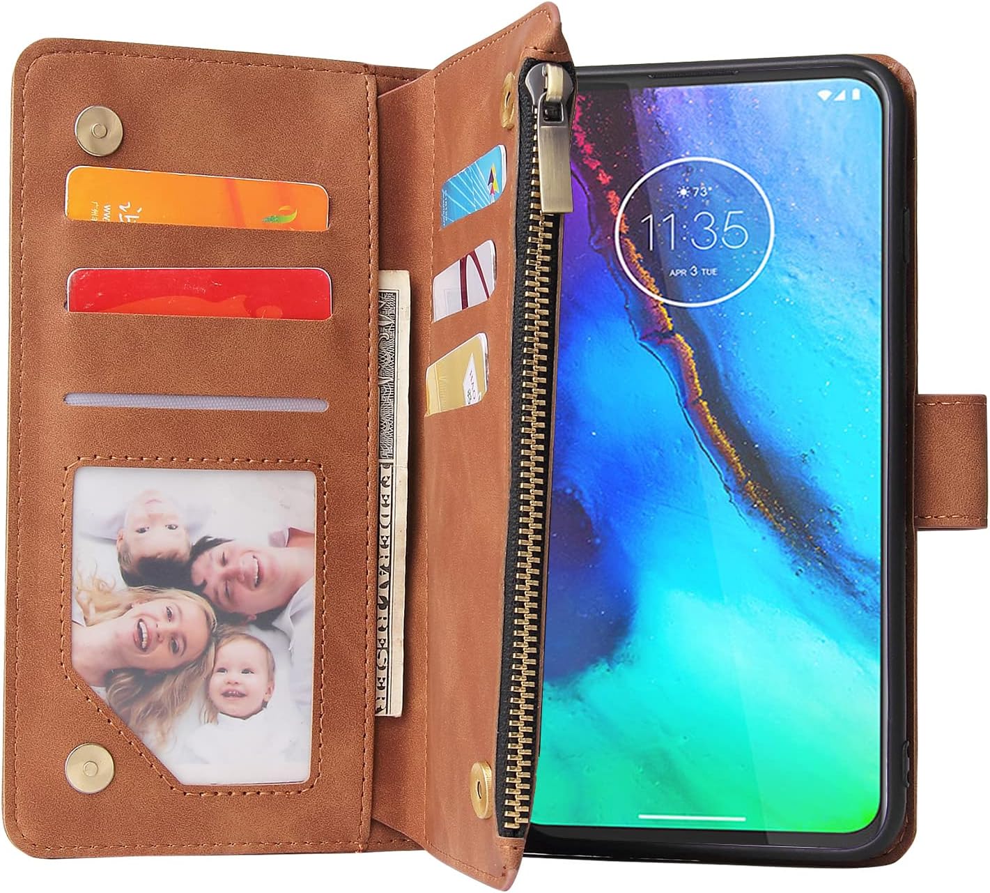 Asuwish Funda compatible con Moto G Stylus 2020 MotoG Pro y protector de pantalla de vidrio templado, funda de piel con tapa para Motorola GStylus