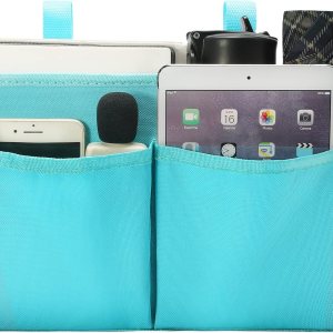 Organizador de litera, organizador de cama colgante para mesita de noche, bolsa de almacenamiento con 4 bolsillos y 2 ganchos, para dormitorios Organizador de litera, organizador de cama colgante para mesita de noche, bolsa de almacenamiento con 4 bolsillos y 2 ganchos, para dormitorios