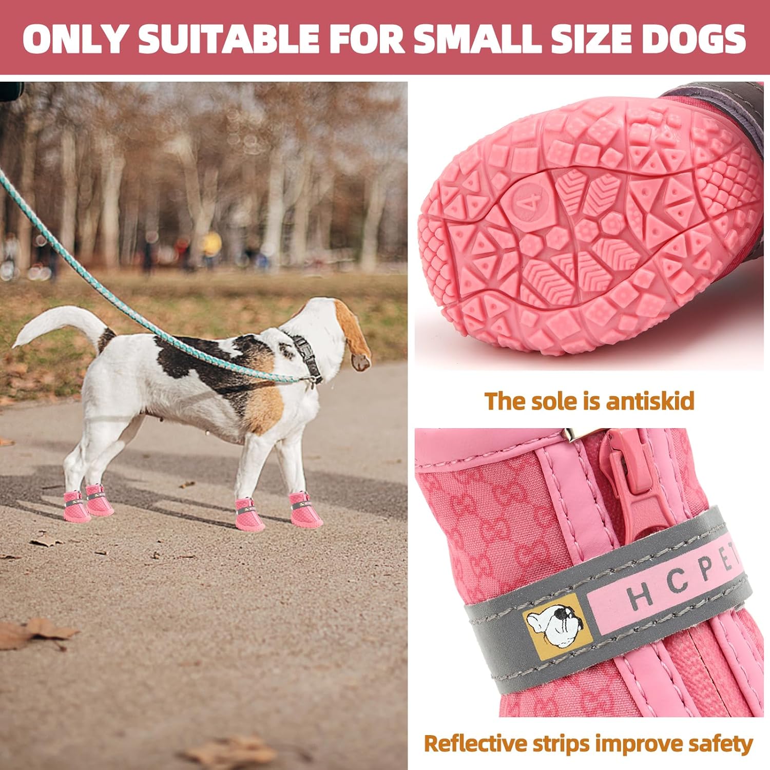 Hcpet Botas de perro para perros pequeños, botas impermeables para perros, protectores de patas para pavimento caliente, botas de senderismo de
