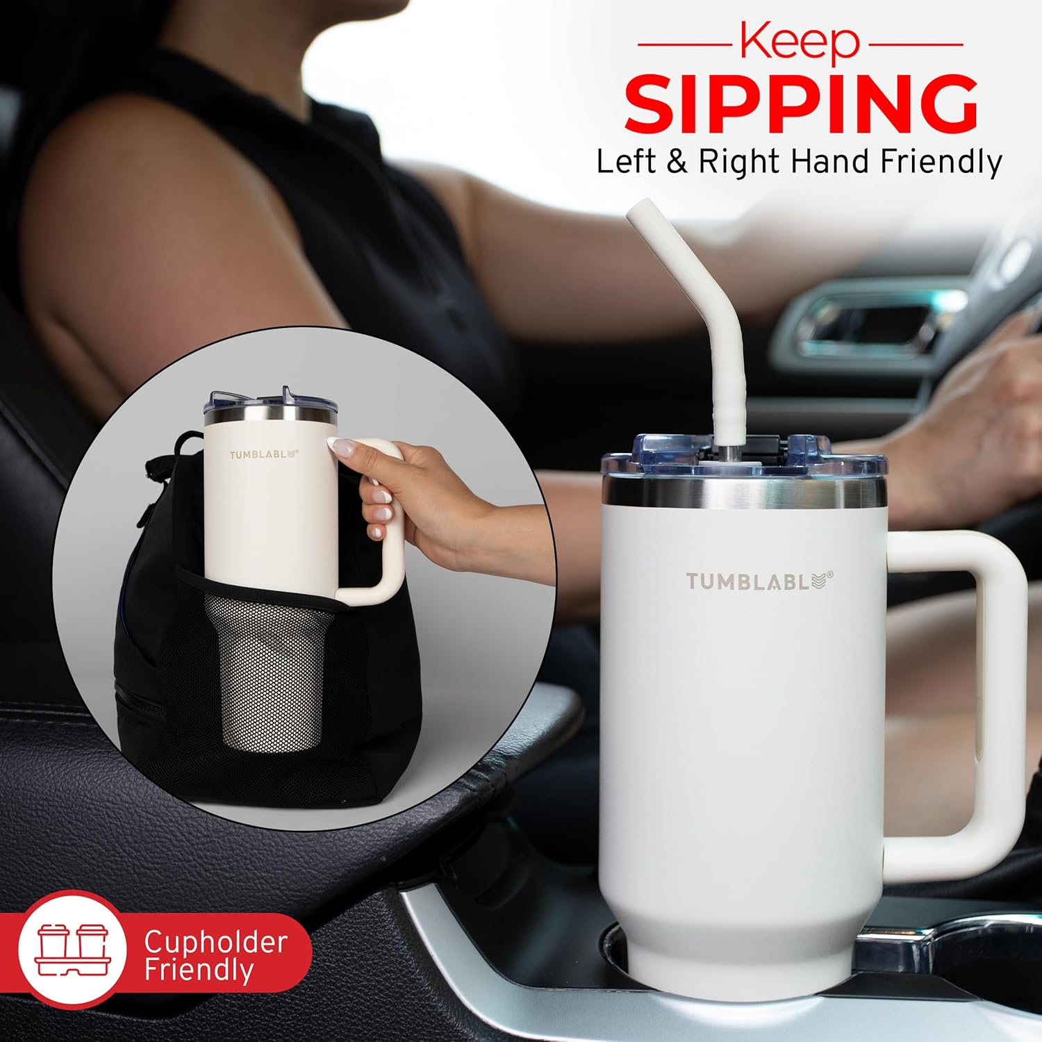 Vaso de 40 onzas con asa y pajita, vaso a prueba de fugas con tapa y pajilla, popote de acero inoxidable con dos gomas de silicona para beber, vasos